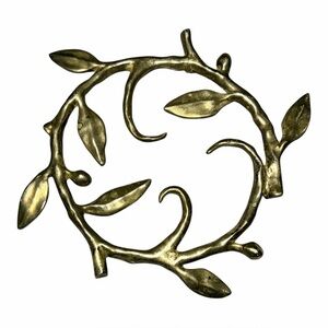 Michael Aram Leaf Vine Trivet Silverplated Bronze Handmade 6” Signed